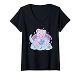 Mujer Hug Me Cute Kawaii Bear Pastel Goth Anime Fairy Kei Camiseta Cuello V
