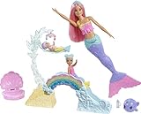 Barbie Dreamtopia Muñeca Sirena con bebés y accesorios (Mattel FXT25)