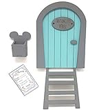 Puerta Ratoncito Pérez azul de madera,con escalera,buzón y certificado. Producto...
