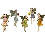 Beavorty Hada de Las Flores Pixie 5 Piezas Voladora Miniaturas Flor Figuras de Hadas Hada...