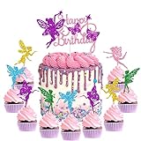 31 Piezas Decoracion Tartas Cumpleaños Hadas Happy Birthday Cake Topper Fairy Cupcake...