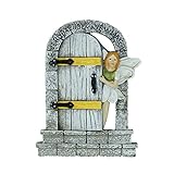 MUAMAX Puerta de hadas puerta de jardín miniatura puerta de hadas al aire libre mágica...