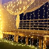 600 LED Cortina de Luces, 6m*3m, Luces de Hadas Cortina de Luz de Navidad con Enchufe, 8...